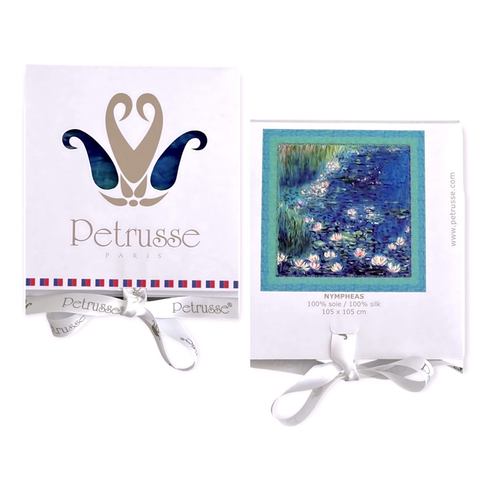 NEW Petrusse Paris Large Silk Scarf Nymphéas Design